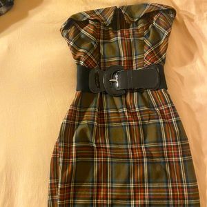 VINTAGE Plaid Dress with Belt